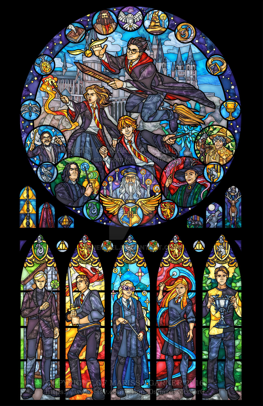 Harry Potter Stained Glass Illustration by nenuiel on DeviantArt