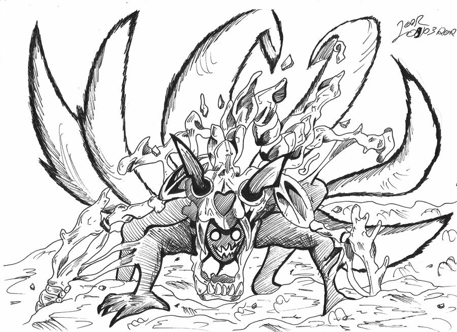 naruto nine tails mode coloring pages - photo #17