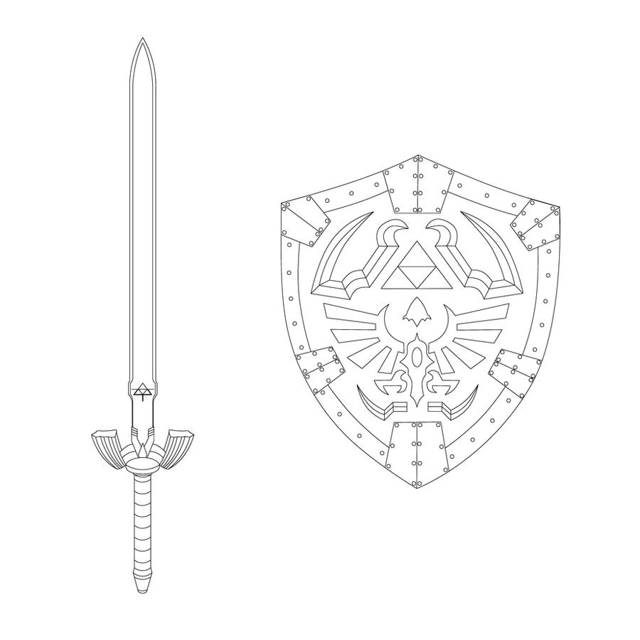 zelda shield and sword coloring pages - photo #5
