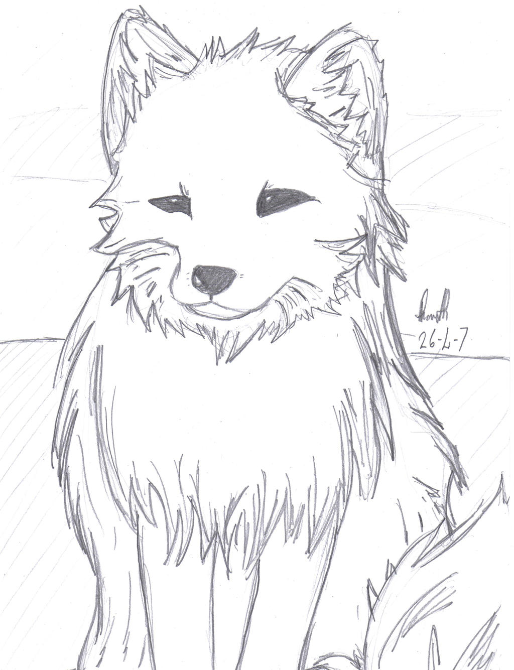 baby arctic fox coloring pages cute - photo #45