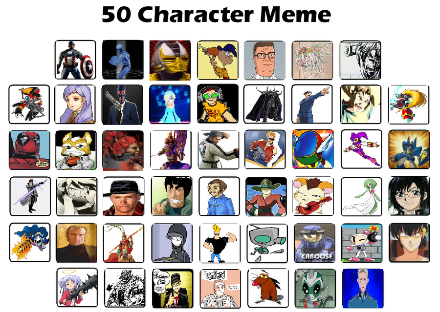 50 Character Meme Entry by Count-Author on DeviantArt