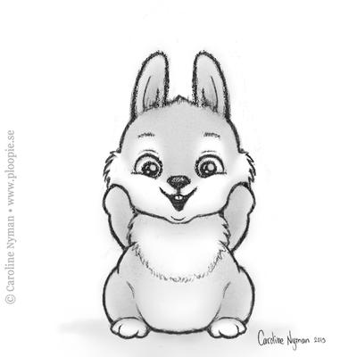 A little Easter bunny drawing