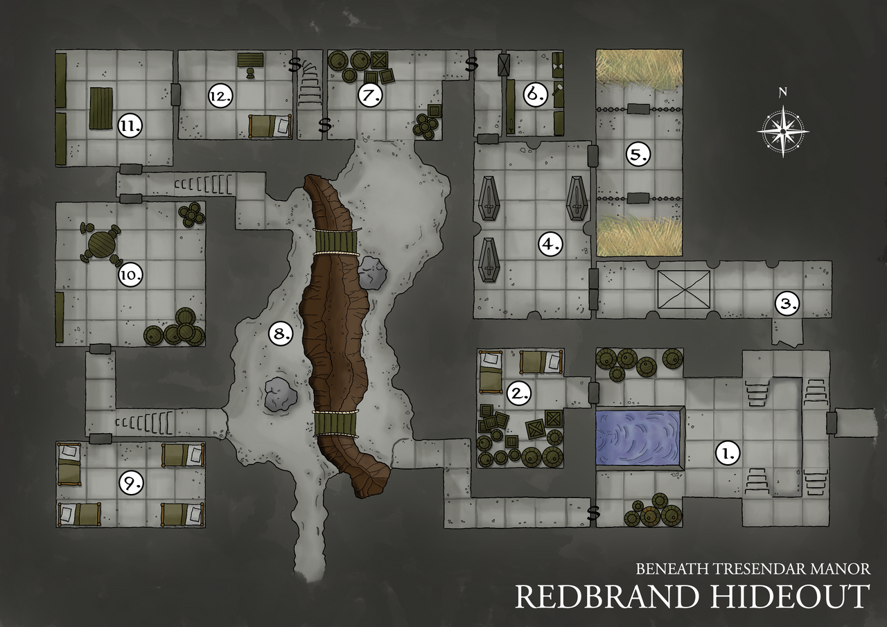 Redbrand Hideout Dungeon Map By Trwolfe13 Dazdn23 