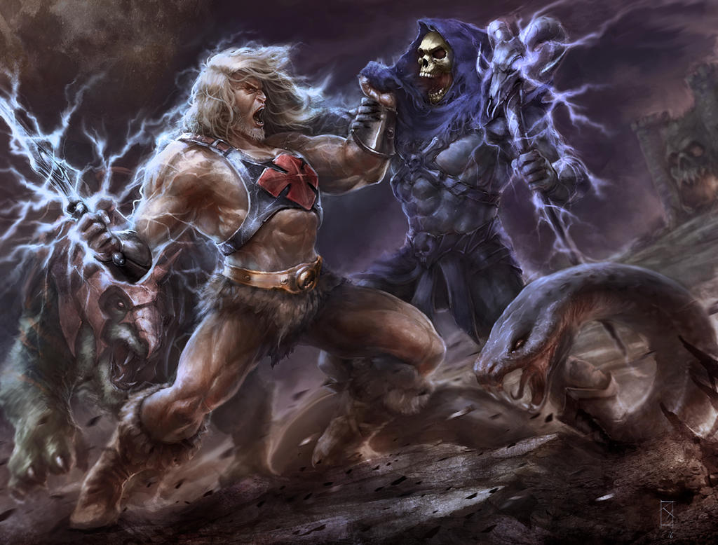 ART Skeletor vs He-Man! An awesome painting by Reyhan!